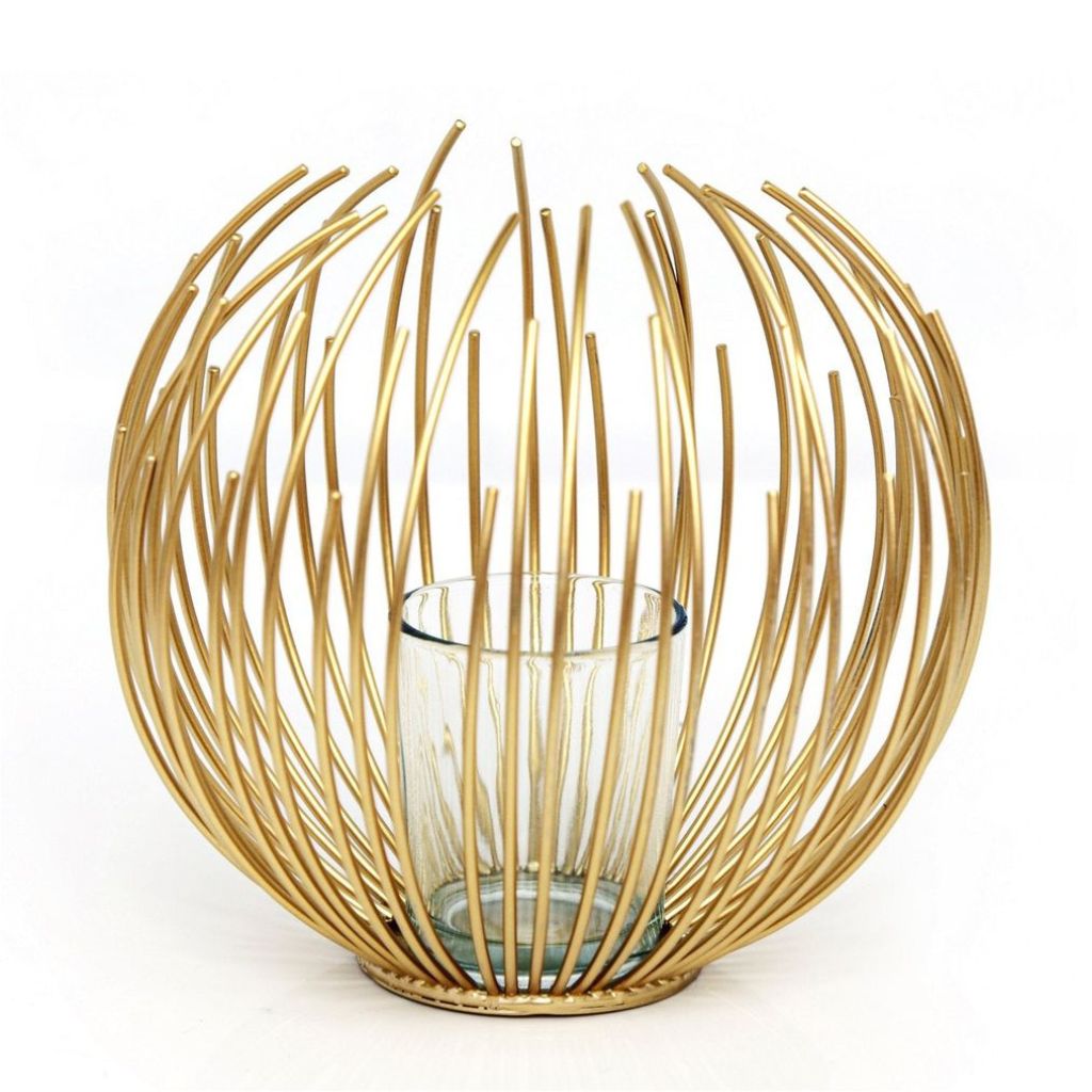 Gold Wire Candle Holder