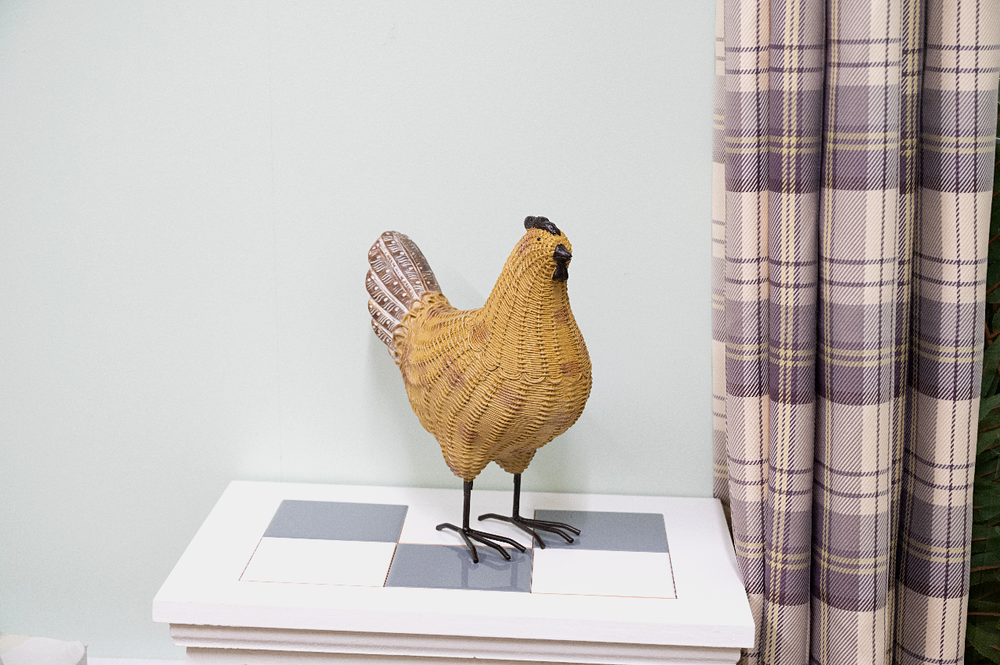 Rattan Chicken Ornaments - Set of 2