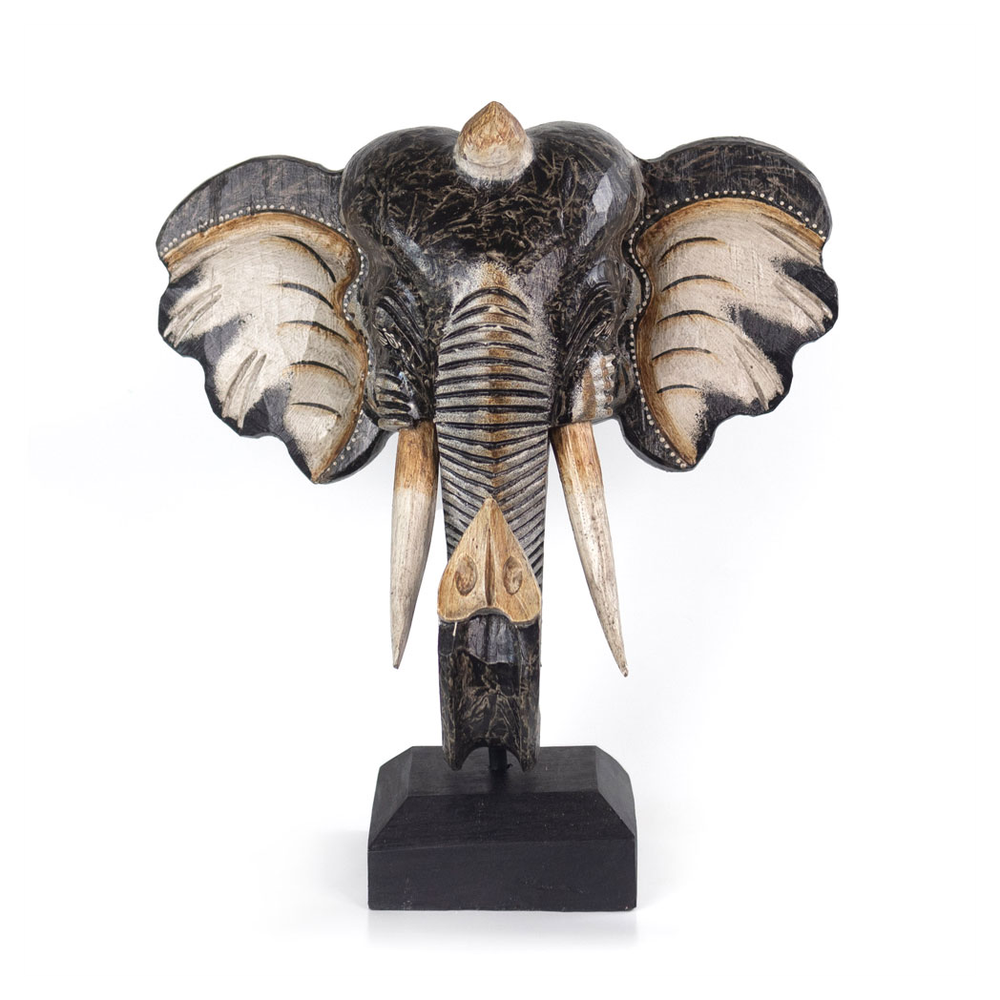 Albasia Wood Elephant Head Ornament