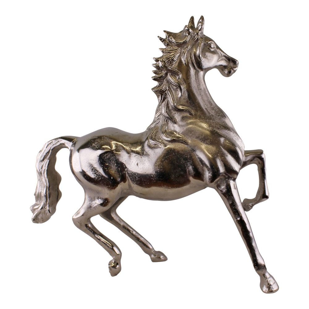 Large Silver Metal Horse Ornament