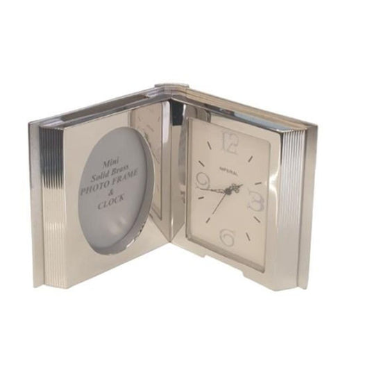 Silver-tone Plated Photo Frame Clock