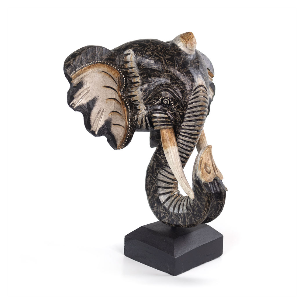 Albasia Wood Elephant Head Ornament