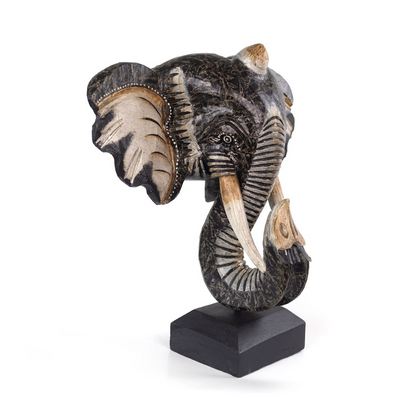 Albasia Wood Elephant Head Ornament