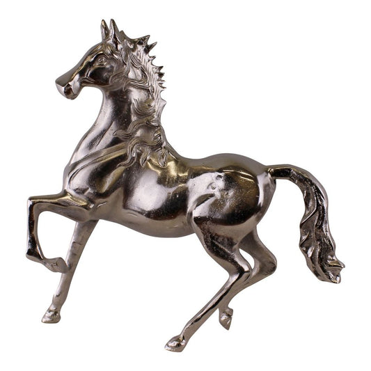 Large Silver Metal Horse Ornament