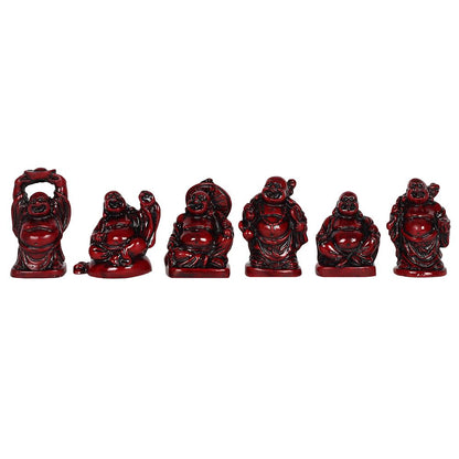 6 Mini Red fat Buddhas