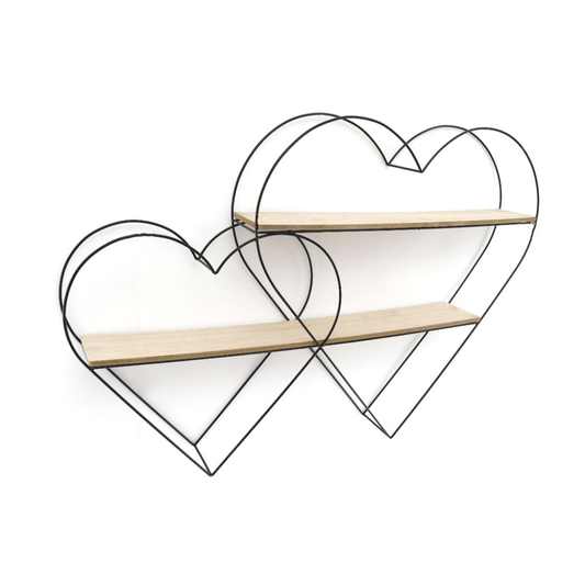 Double Heart Wall Shelf