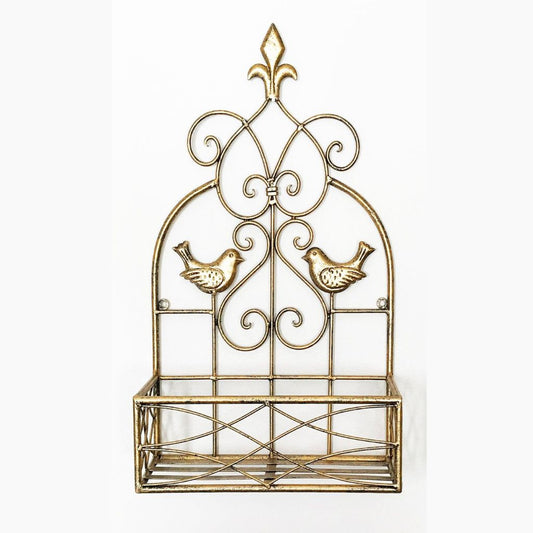 Gold bird Wall Planter Shelf Unit