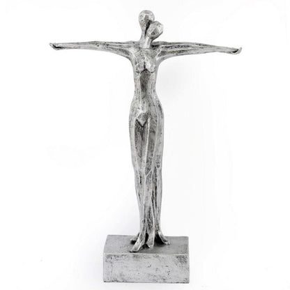 Silver Standing Couple Statue