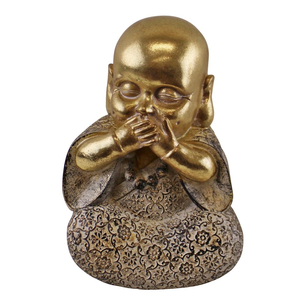 Speak no evil gold buddha