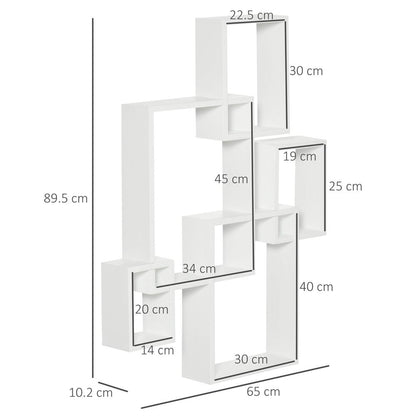 White Floating Shelves, Interlocking Cube Shelves for Decoration