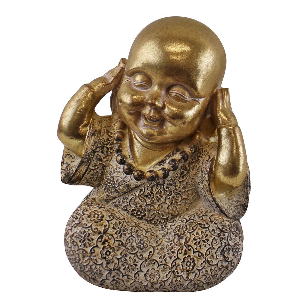 Hear no evil gold buddha