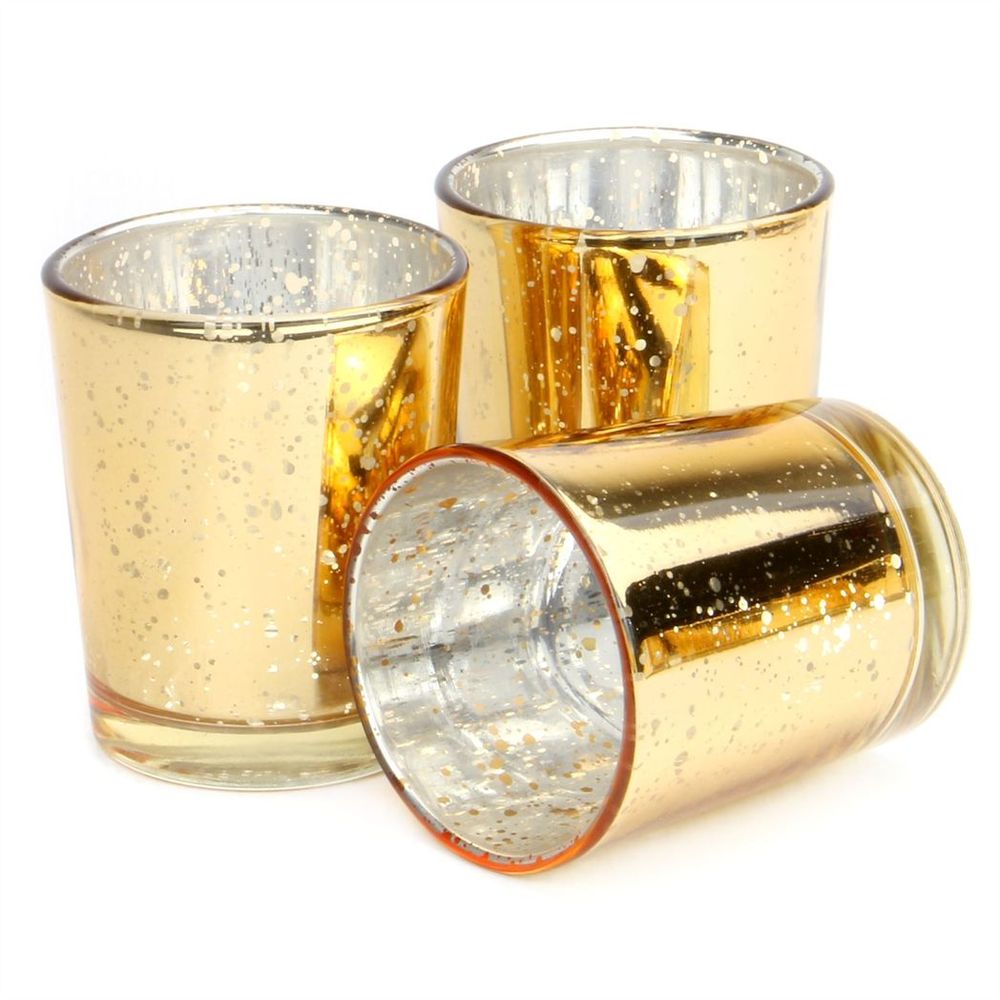 Speckled Gold Tea Light Holders - Set of 12