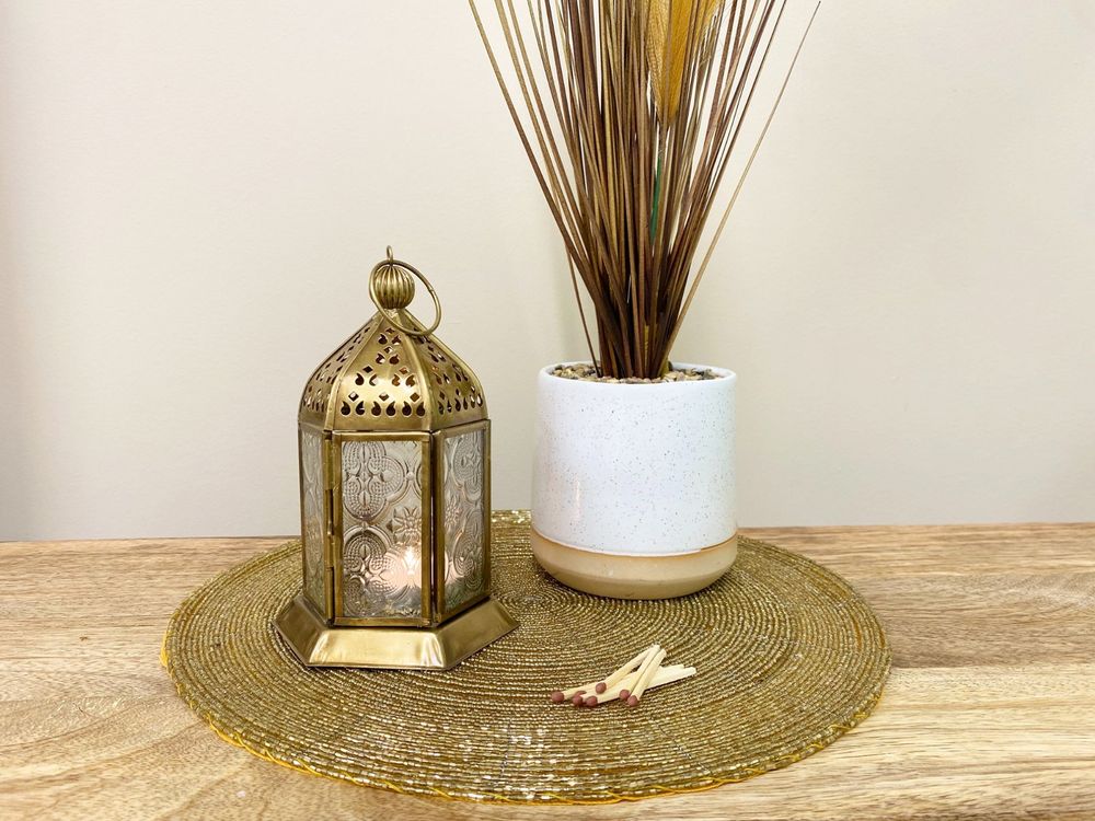 Kasbah Gold Metal Lantern Tealight or Candle Holder