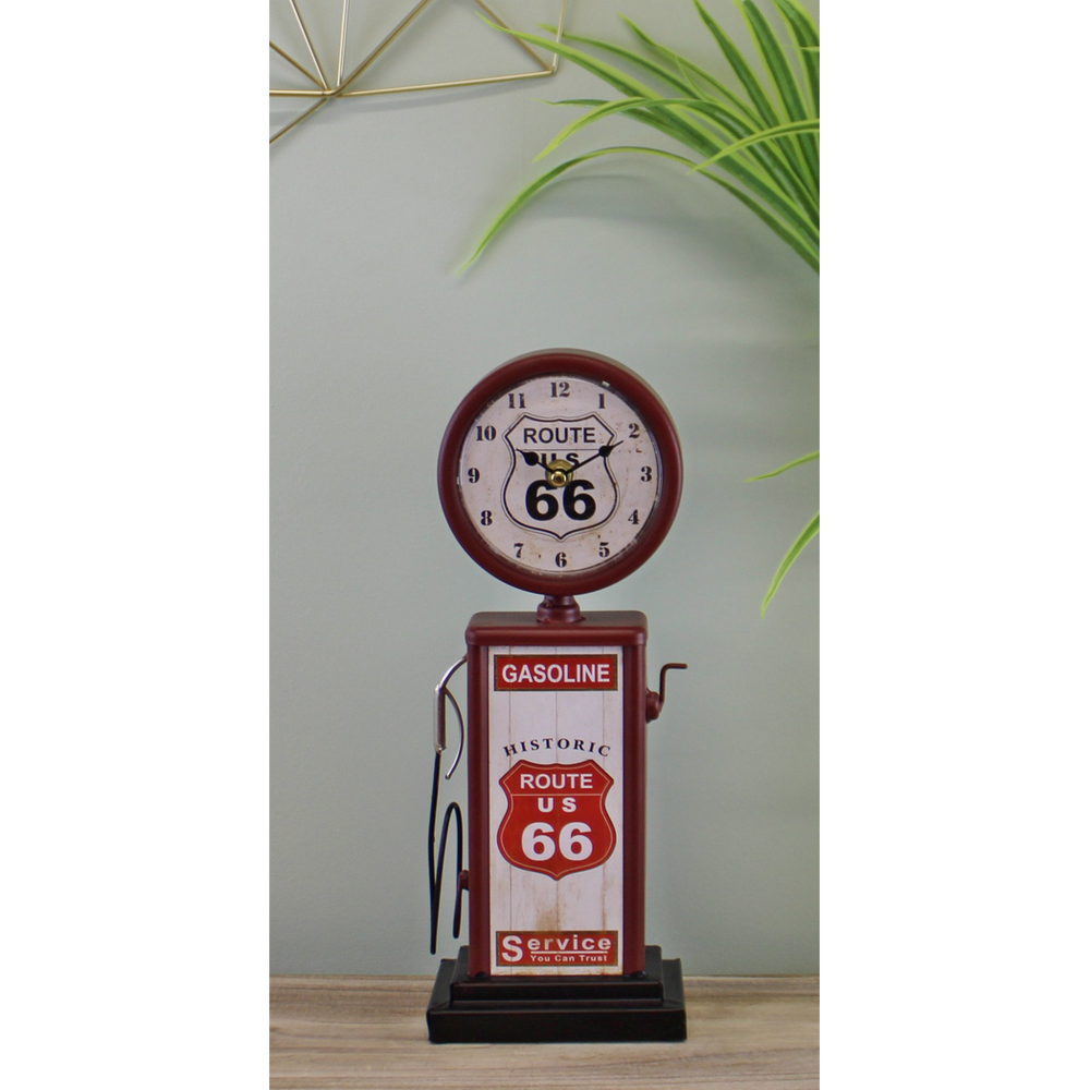 Red Retro Gas Pump Clock