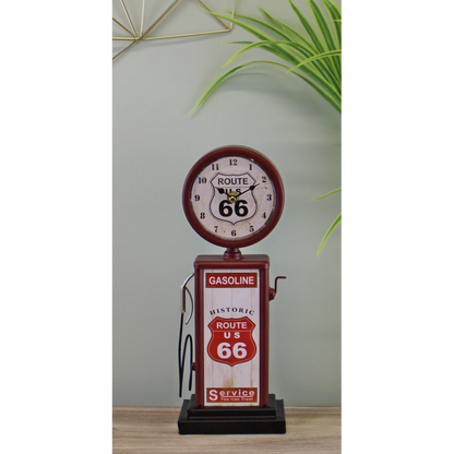 Red Retro Gas Pump Clock