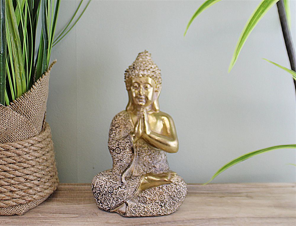 Gold Praying Sitting Buddha Ornament