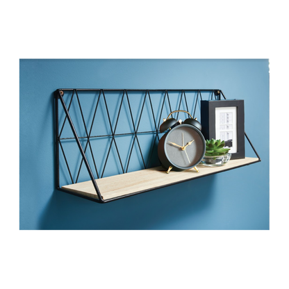 Zig Zag Wooden Wall Shelf Unit