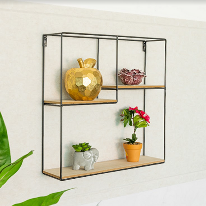 3 tier Multi-Section Square Wall Shelf