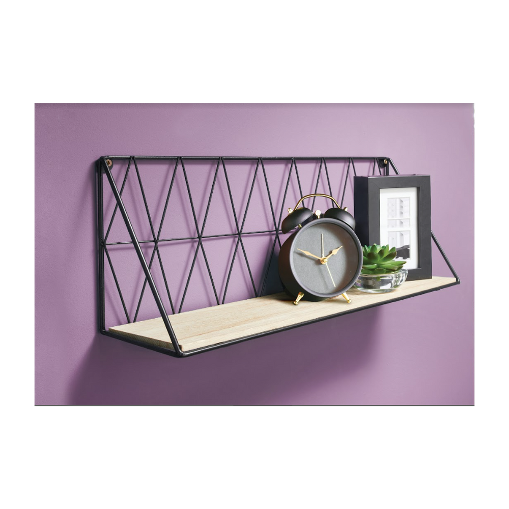 Zig Zag Wooden Wall Shelf Unit