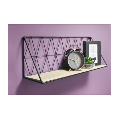 Zig Zag Wooden Wall Shelf Unit