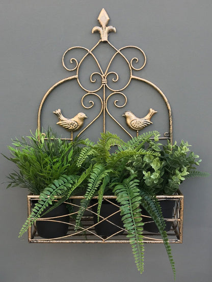 Large Gold Wall Planter Shelf Unit