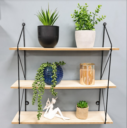 3 Tier Wood Wall Shelf