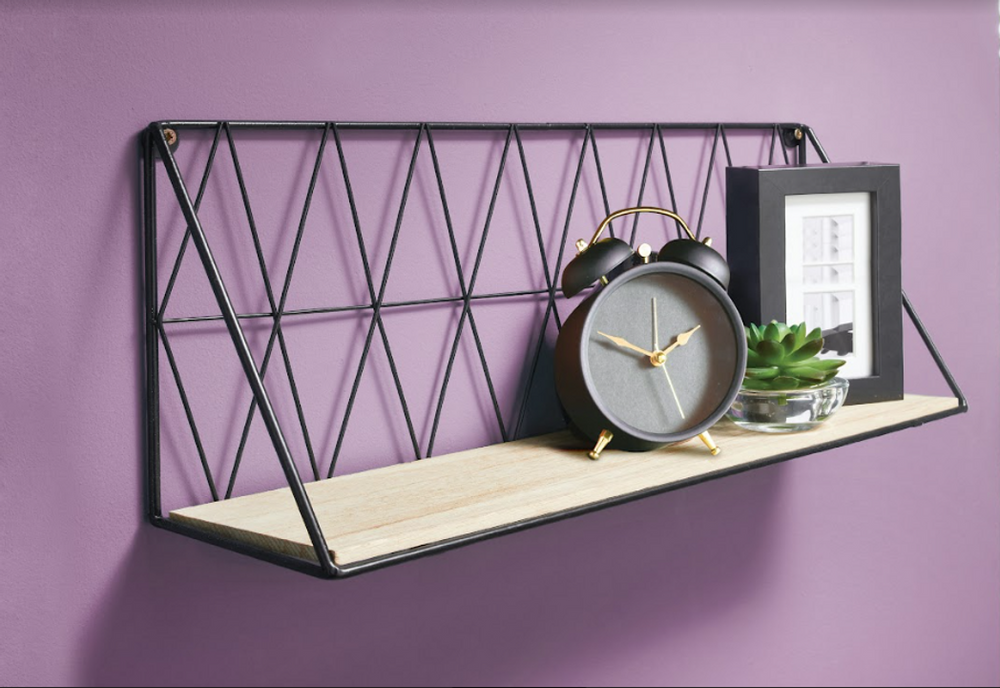 Zig Zag Wooden Wall Shelf Unit